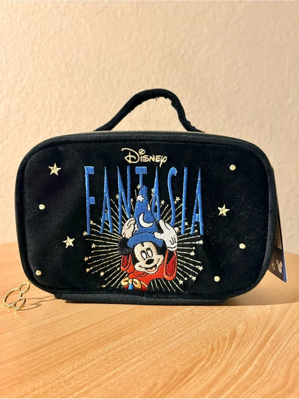 Disney Primark Sorcerer Mickey Fantasia Cosmetic Travel Embroidered Zip Bag NWT